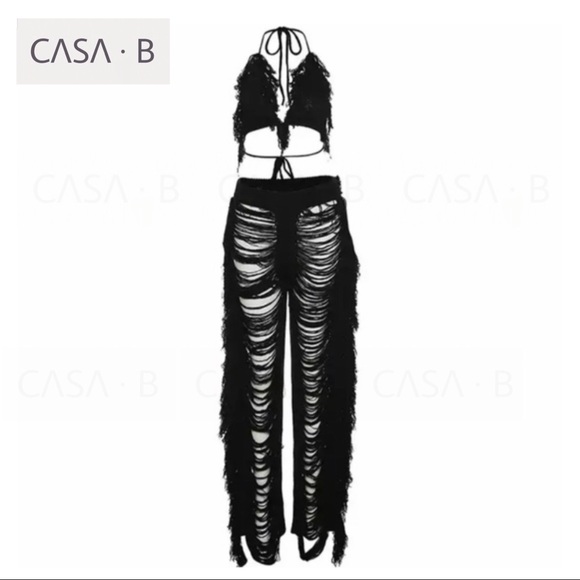 5⭐️CASA B| Tahlia Fringe Boheme Triangle Top + Tahlia Trousers BUNDLE - Picture 3 of 4